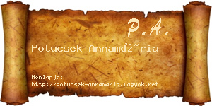 Potucsek Annamária névjegykártya